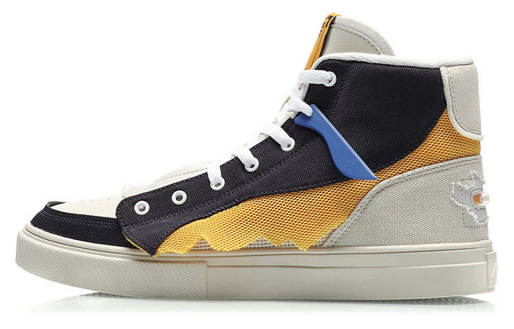 Li-Ning Li Ning Textile, Synthetic Leather Slip Resistant, Abrasion Resistant, Balanced, Breathable High top Skateboard Shoes