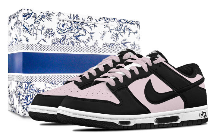 Nike Nike Dunk Box Cushioning, Wear Resistant Low top Skateboard Shoes Unisex Black Pink