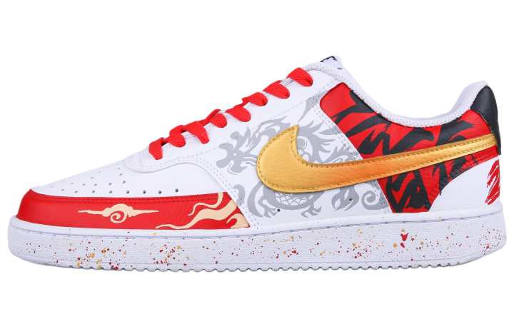 Nike Nike Court Vision Leather Low top Skateboard Shoes Men's Red Black