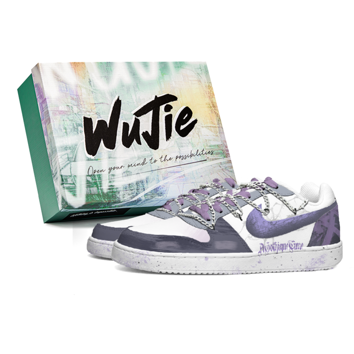 Nike Nike EBERNON WuJie, Box, Variant Slip Resistant Slip Resistant Low top Skateboard Shoes Unisex Purple White