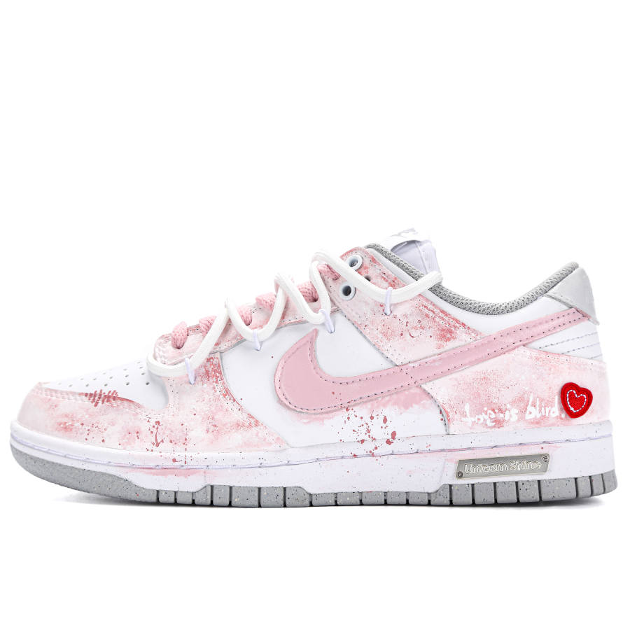 Nike Nike Dunk Heartbeat Heart Rate Cow Leather Abrasion Resistant Low top Skateboard Shoes Women's Pink