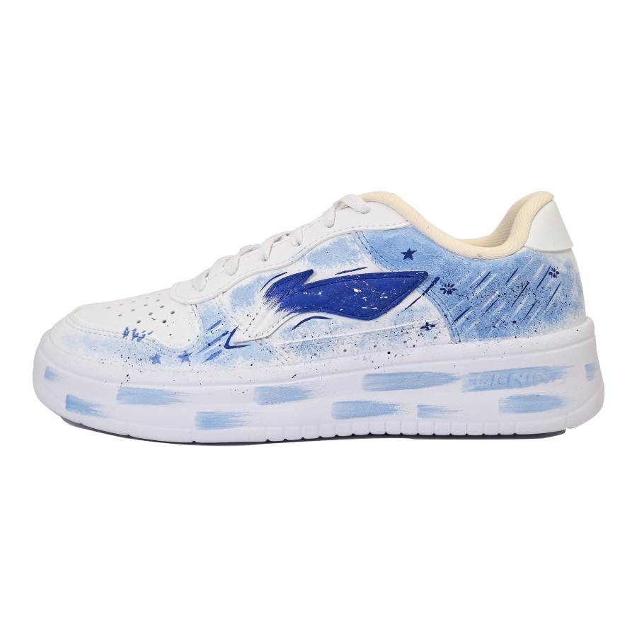 Li-Ning Li Ning Floating Boat Blue Ink Stars Synthetic Leather Abrasion Resistant Balance Low top Skateboard Shoes Unisex