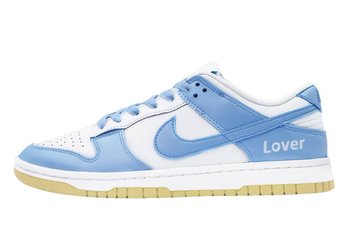 Nike Nike Dunk Leather Slip Resistant Low top Skateboard Shoes Men's White Blue