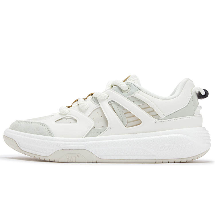 361° Rowing Boat Slip Resistant Abrasion Resistant Low top Skateboard Shoes Women's White Green