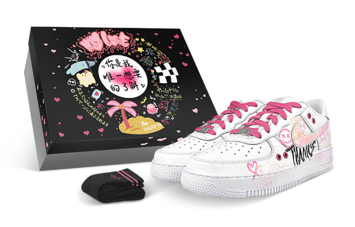 Nike Nike Air Force 1 Low top Skateboard Shoes Men's White Pink