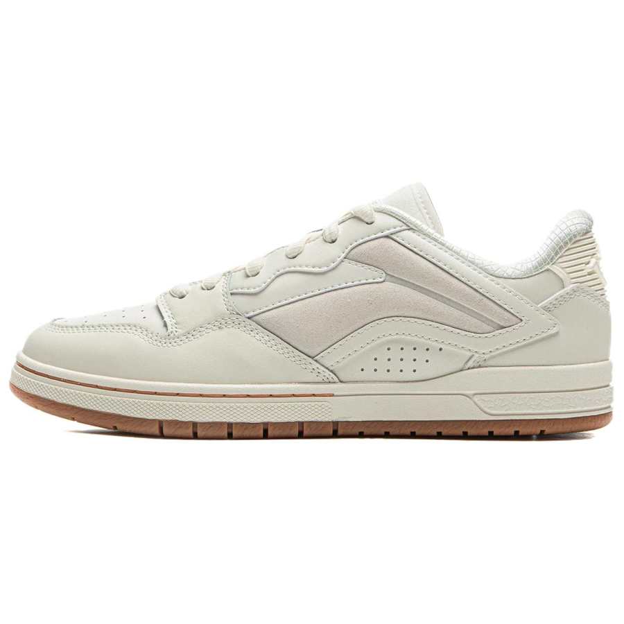 Li-Ning Li Ning Wave PROS Synthetic Leather Cushioning, Wear Resistant Low top Skateboard Shoes Unisex Ecru