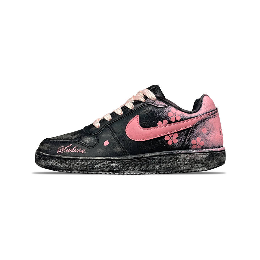 Nike Nike EBERNON Tower Rabbit Slip Resistant Abrasion Resistant Low top Skateboard Shoes Men's Pink Black