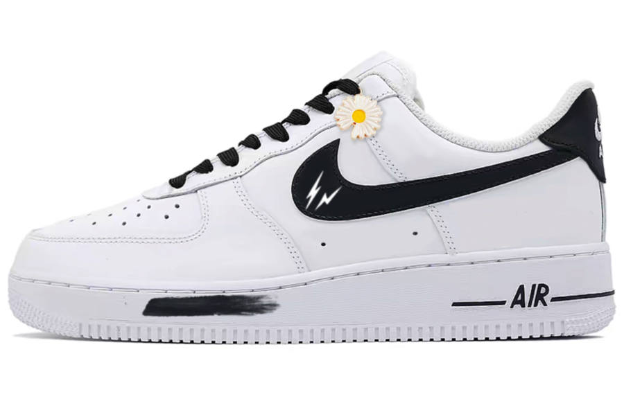 Nike Nike Air Force 1 Small Daisy Leather Abrasion Resistant Low top Skateboard Shoes Unisex Black White