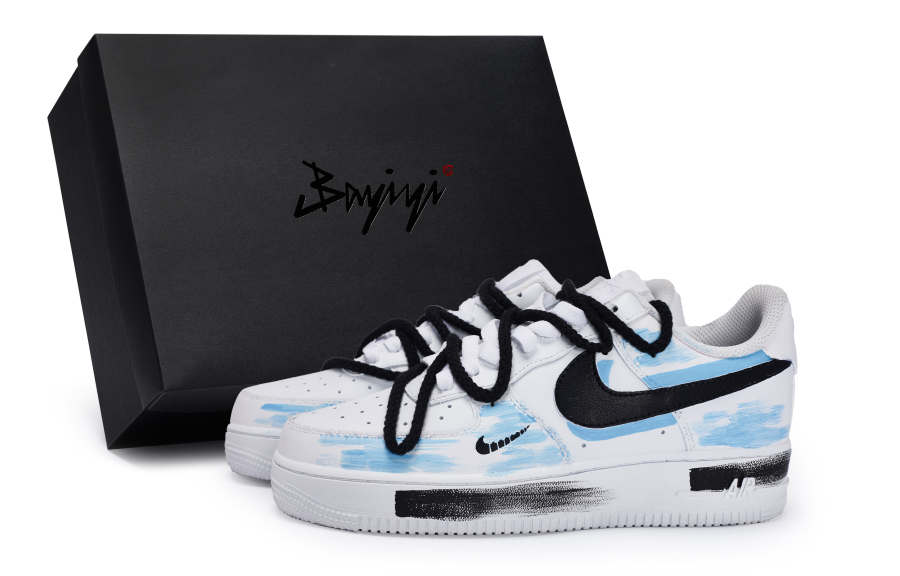 Nike Nike Air Force 1 811 Manufacture Exoskeleton Blue Special Shoe Box Low-Top Skateboard Shoes Women's White Black Blue
