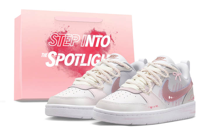 Nike Nike Court Borough Abrasion Resistant Low top Skateboard Shoes Unisex Pink White