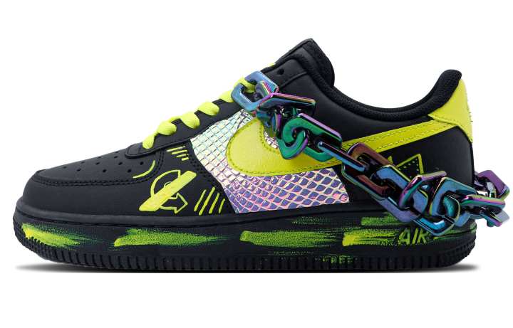 Nike Nike Air Force 1 Thermal Coverage Low top Skateboard Shoes Men's Yellow Black