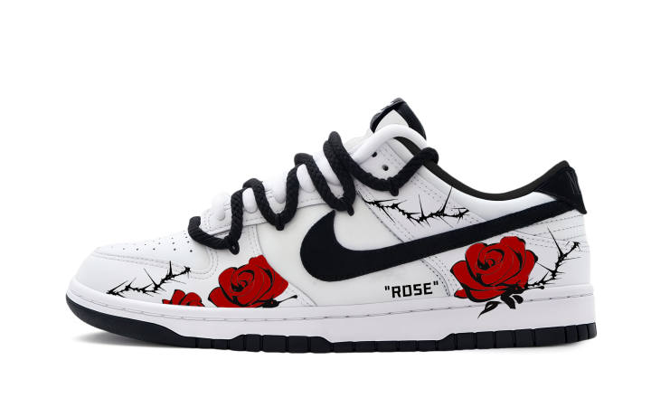 Nike Nike Dunk Thorn Rose Low top Skateboard Shoes Unisex White Black Red