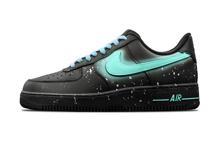 Nike Nike Air Force 1 Slip Resistant Abrasion Resistant Low top Skateboard Shoes Unisex Black Blue