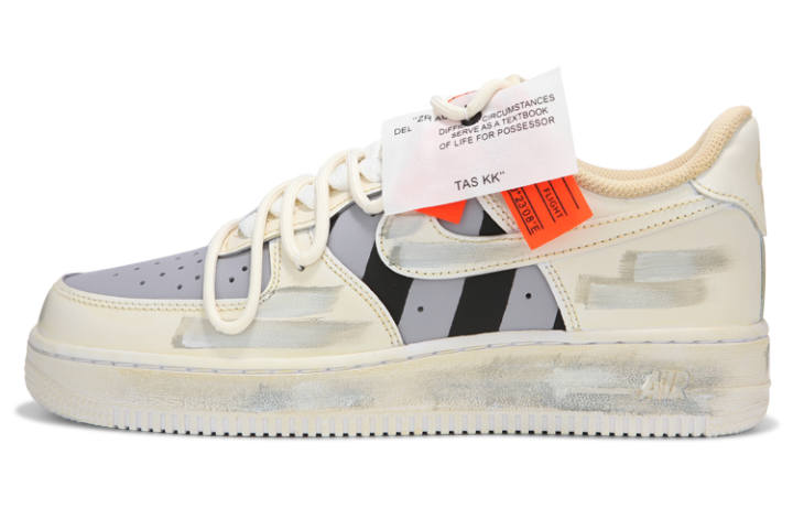 Nike Nike Air Force 1 Low top Skateboard Shoes Men's Ecru Gray