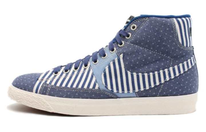 Nike Nike Blazer Slip Resistant Cushioning Mid top Skateboard Shoes Unisex Blue White