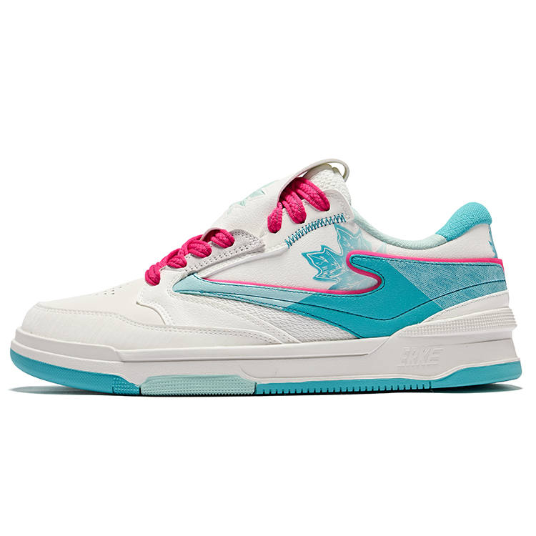 Erke Wudou Maple Leaf 2.0 Low top Skateboard Shoes Men's Microcrystal White Aqua Green