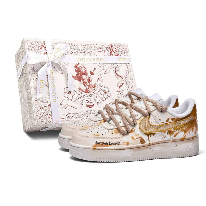 Nike Nike Air Force 1 Melted Gold Box Cushioning Abrasion Resistant Cushioning, Wear Resistant Low top Skateboard Shoes