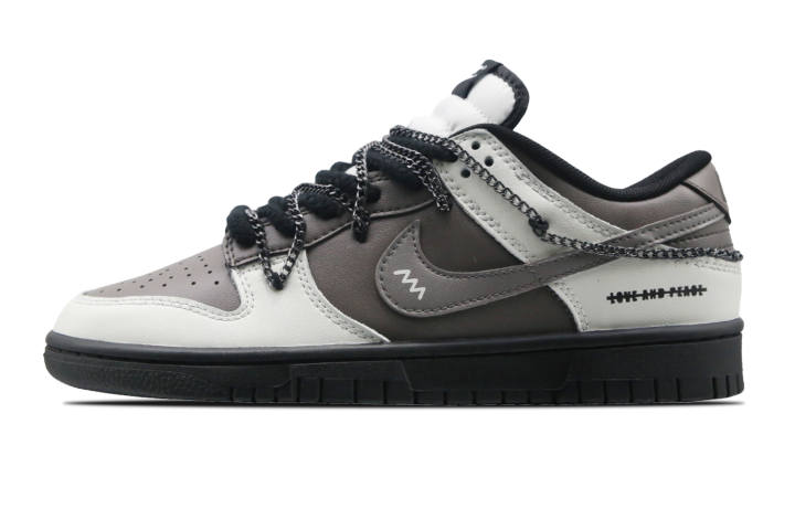 Nike Nike Dunk Chains Slip Resistant Abrasion Resistant Low top Skateboard Shoes Men's Black White Brown
