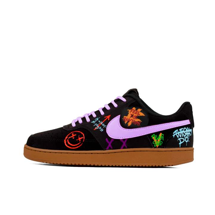 Nike Nike Court Vision 1 Suede Abrasion Resistant Breathable Low top Skateboard Shoes Men's Black