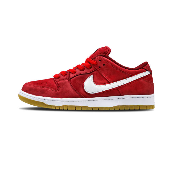 Nike Nike Dunk SB Abrasion Resistant Abrasion Resistant Low top Skateboard Shoes Unisex White Red