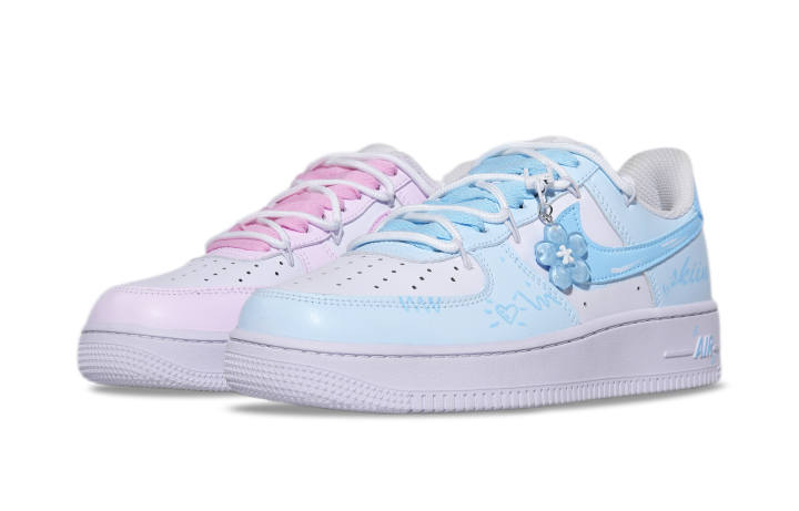 Nike Nike Air Force 1 Ice Crushing Cherry Blossom Slip Resistant Abrasion Resistant Low top Skateboard Shoes Women's