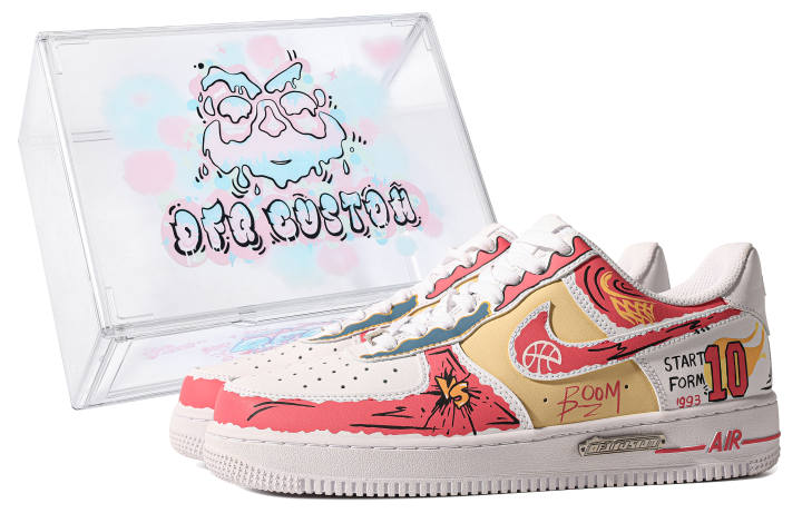 Nike Nike Air Force 1 Low 7 Low top Skateboard Shoes Men's Red Yellow White