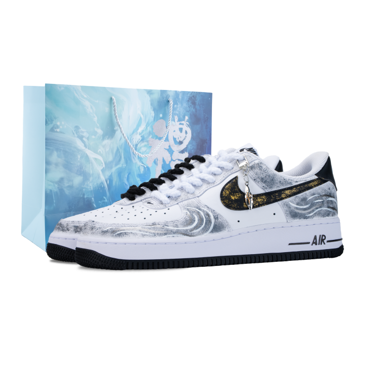Nike Nike Air Force 1 Homecoming Dreams Abrasion Resistant Low top Skateboard Shoes Men's Gray Gold