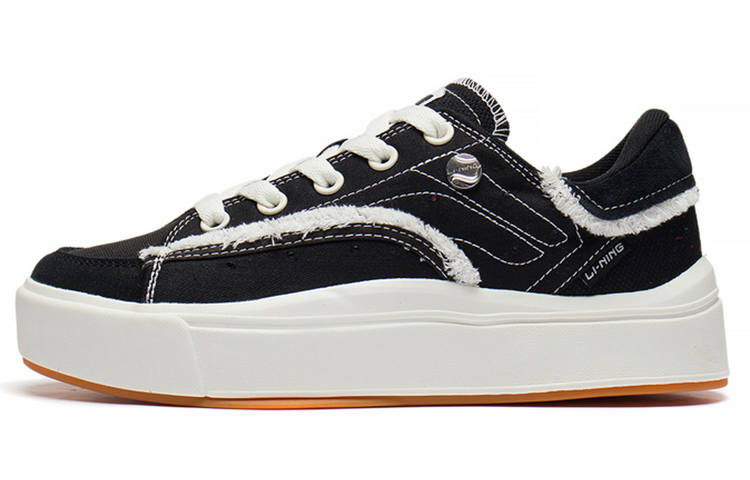 Li-Ning Li Ning Comfy Casual Low top Skateboard Shoes Men's Black White