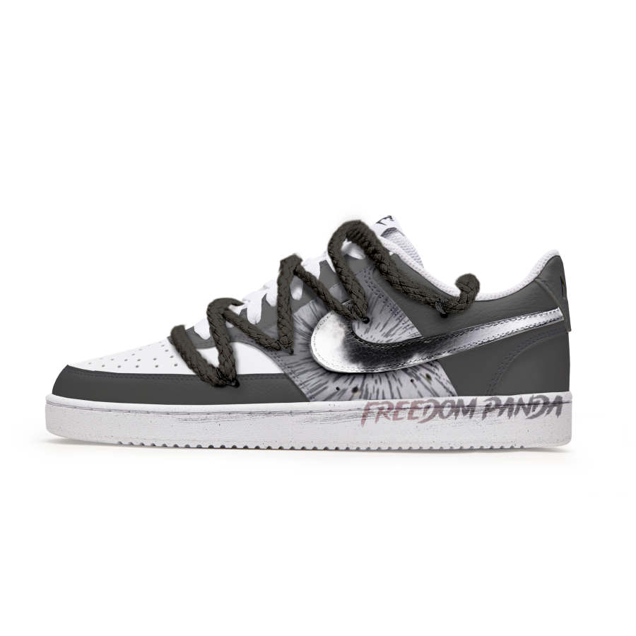 Nike Nike Court Vision Low Freedom Panda, Silent Slip Resistant Cushioning Low top Skateboard Shoes Men's Black White