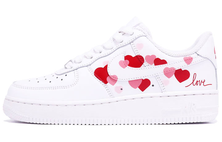 Nike Nike Air Force 1 Low Triple White Air Force 1 Low top Skateboard Shoes Women's White Red