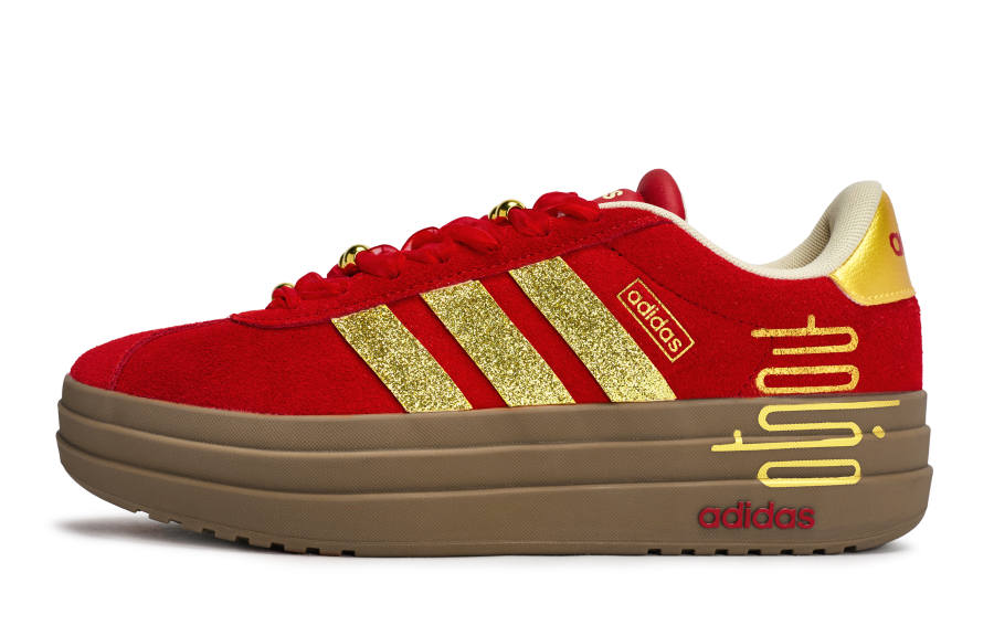 Adidas Adidas VL Court Bold Walking Planet, Stacked Joy Low top Skateboard Shoes Unisex Red Gold