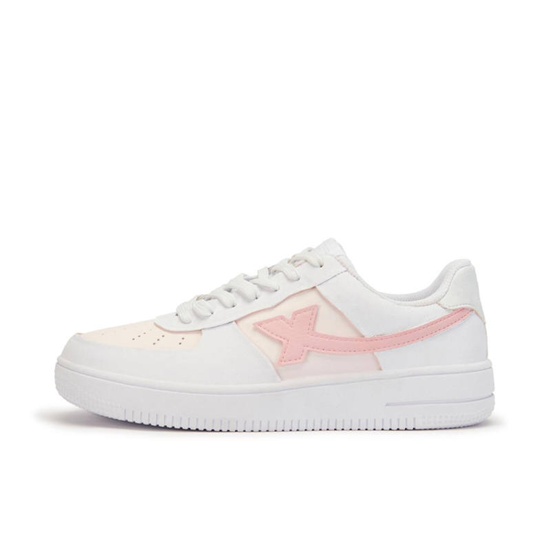 XTEP Air Force 1 Slip Resistant, Abrasion Resistant, Height Increasing Low top Skateboard Shoes Women's White Pink