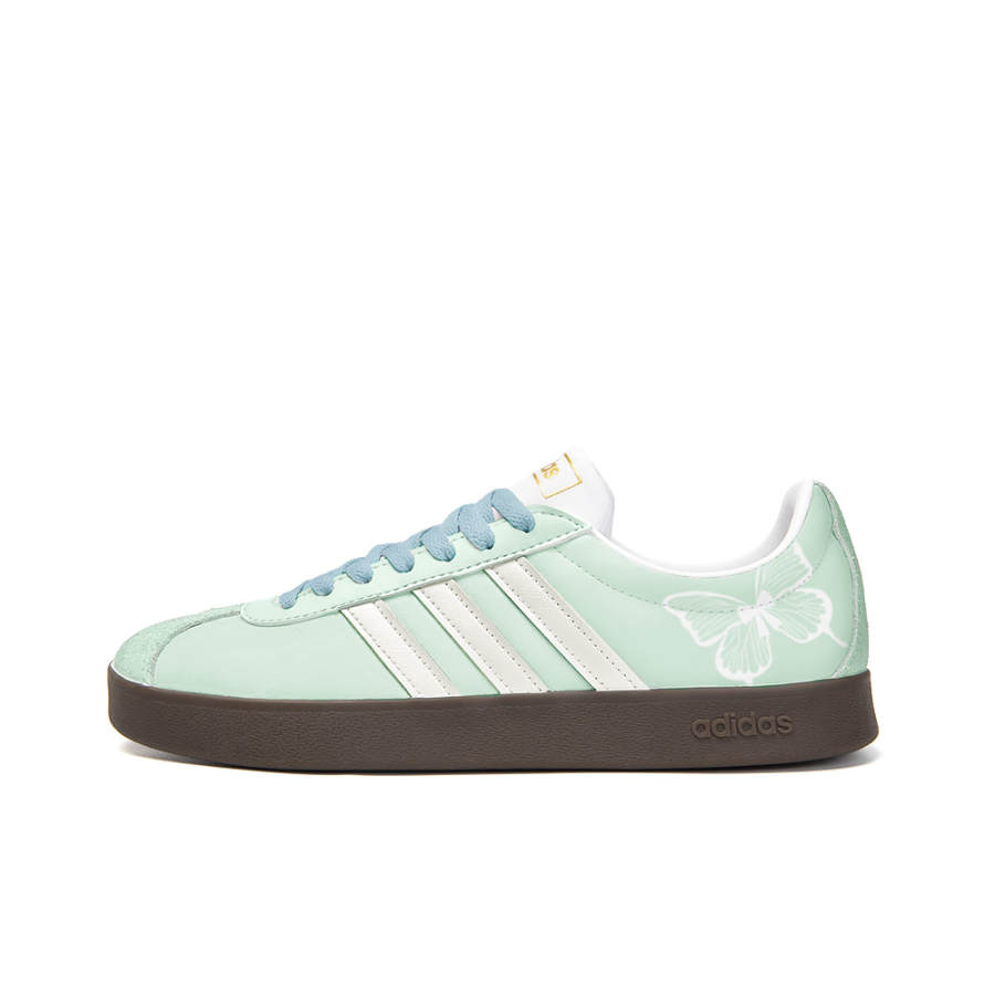 Adidas Neo VL Court 2.0 Leather Slip Resistant Abrasion Resistant Low top Skateboard Shoes Unisex Green