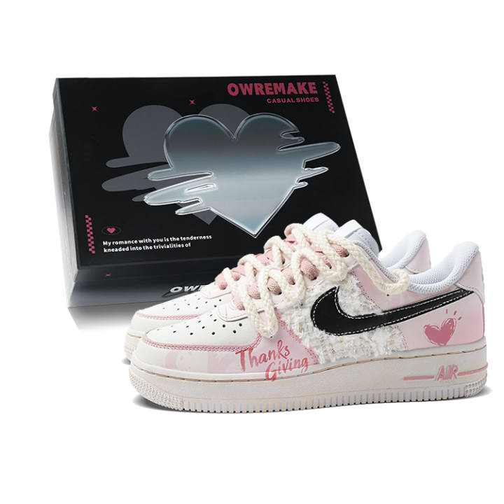 Nike Nike Air Force 1 Low top Skateboard Shoes Women's Pink White