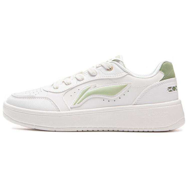Li-Ning Li Ning Sycee Pure Slip Resistant Abrasion Resistant Low top Skateboard Shoes Women's White Green