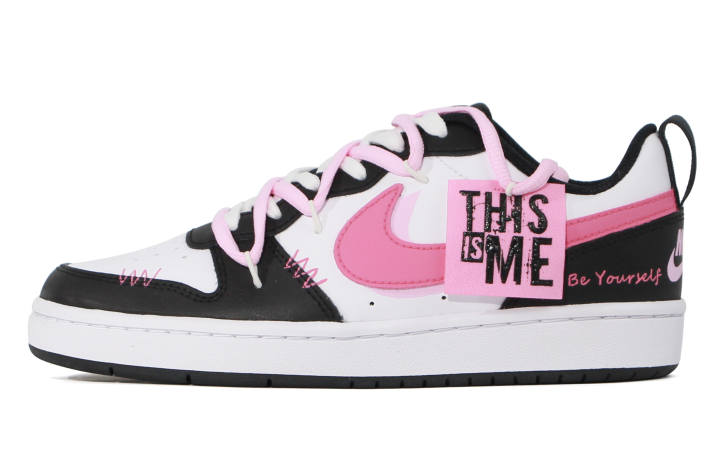 Nike Nike Court Borough Low top Skateboard Shoes GS Black Pink