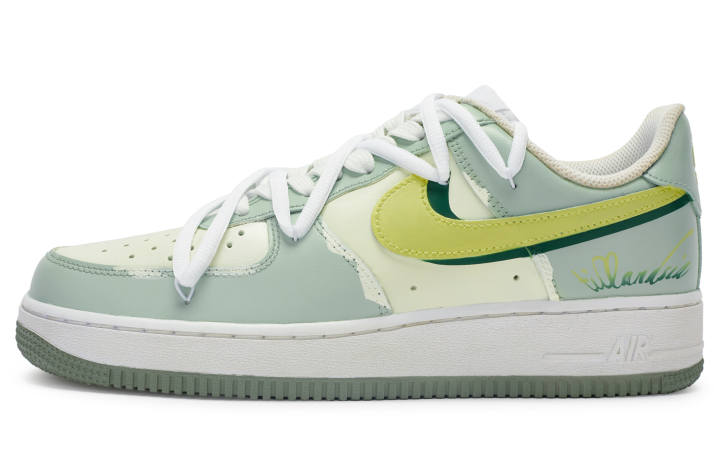 Nike Nike Air Force 1 Low top Skateboard Shoes Men's Beige Yellow Green