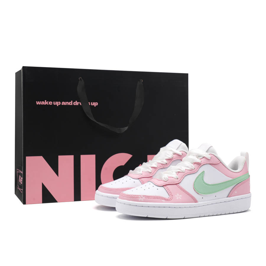 Nike Nike Court Borough GS Valentine's Day Offer Lightweight Low top Skateboard Shoes Women's Pink Green