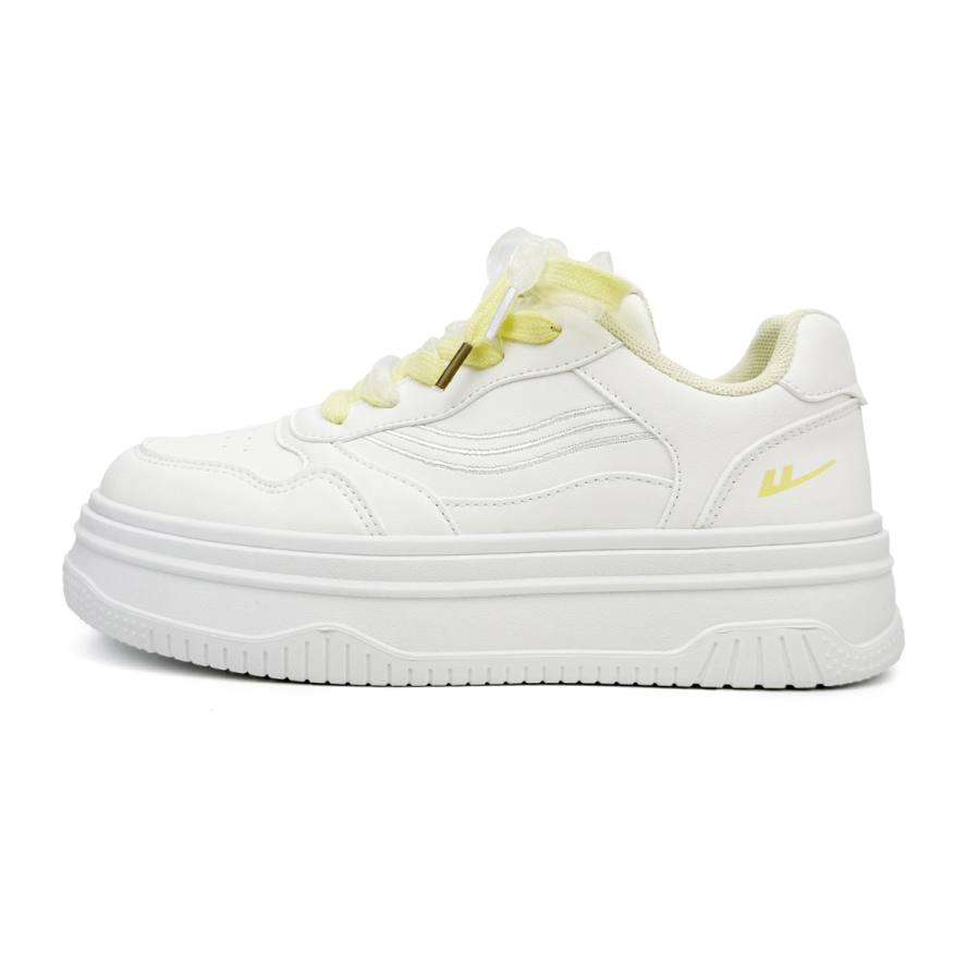 Warrior Niche Original Design, Platform Shiro Shoes Low top Skateboard Shoes Women's White Yellow