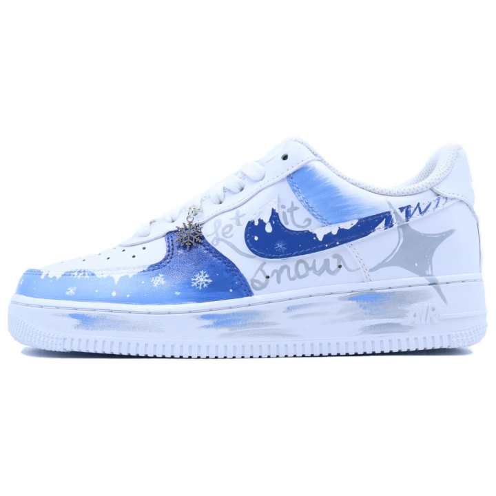 Nike Nike Air Force 1 Slip Resistant, Lightweight, And Breathable Low top Skateboard Shoes Unisex Blue White