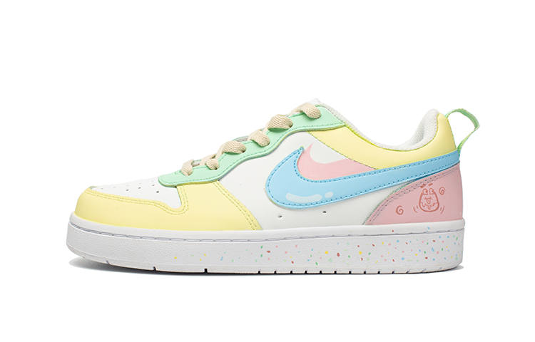 Nike Nike Court Borough Leather Slip Resistant Cushioning Abrasion Resistant Low top Skateboard Shoes GS Dopamine Dressing