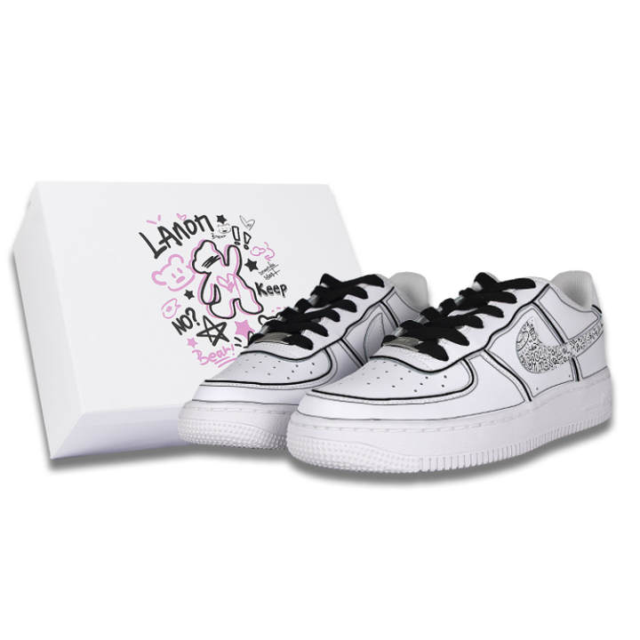Nike Nike Air Force 1 Low top Skateboard Shoes Unisex Black White