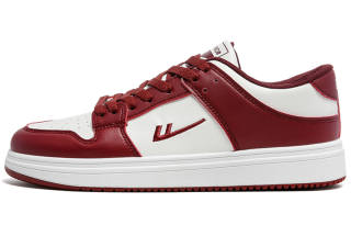 Warrior Synthetic Leather Lightweight Height Increasing Low top Skateboard Shoes Unisex Burgundy