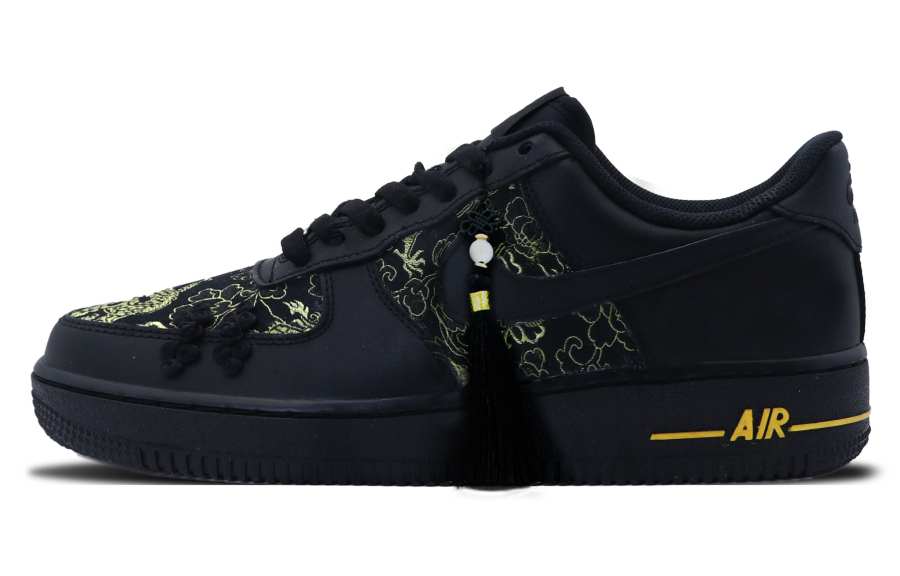 Nike Nike Air Force 1 Slip Resistant Cushioning Low top Skateboard Shoes Men's Black