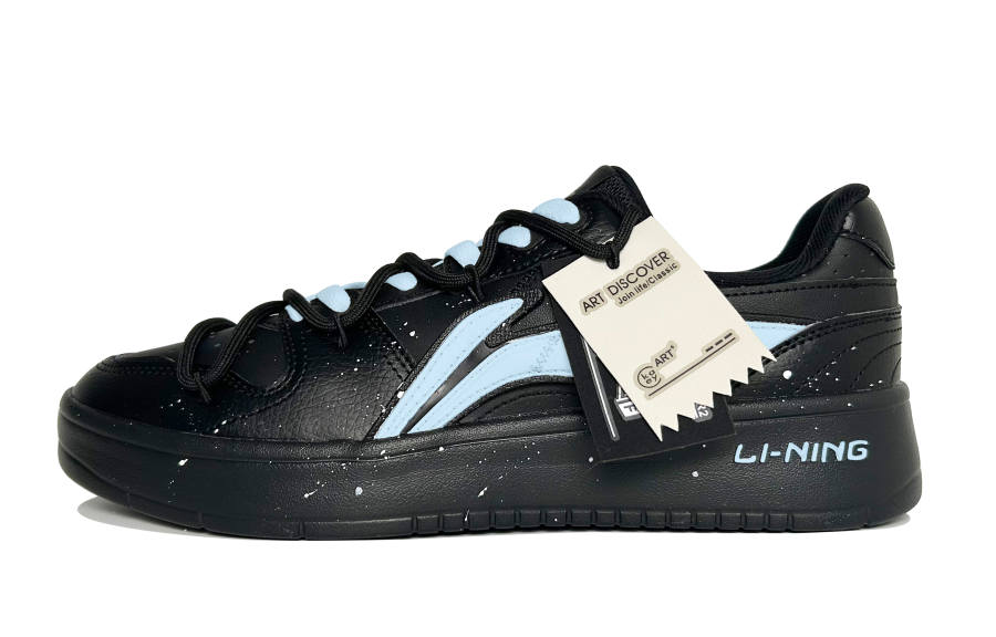 Li-Ning Li Ning Sycee Slip Resistant Abrasion Resistant Low top Skateboard Shoes Men's Black Blue