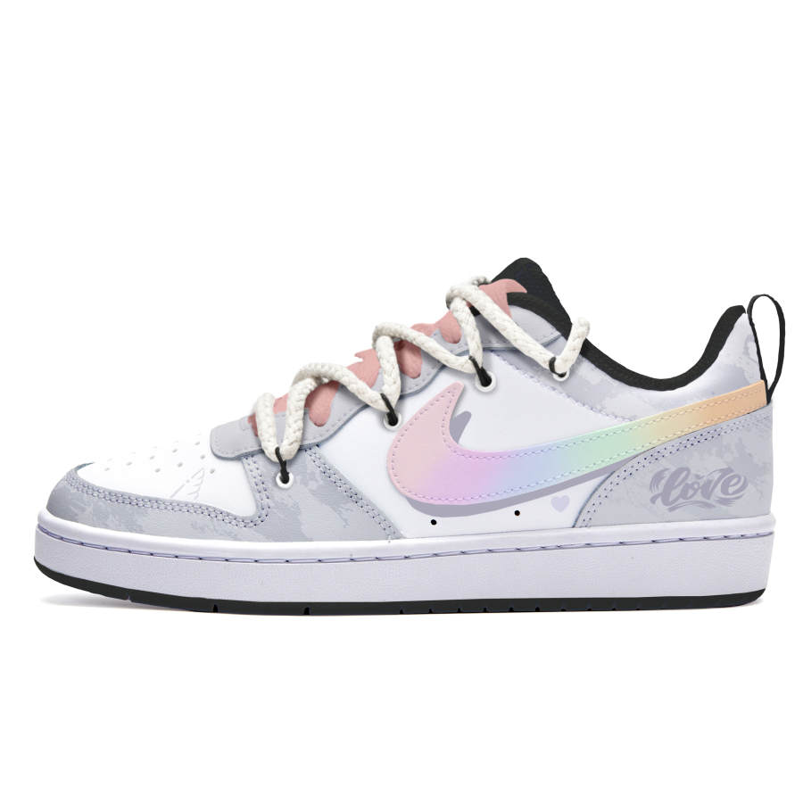 Nike Nike Court Borough Freedom Panda, Rainbow Unicorn Slip Resistant Abrasion Resistant Low top Kids' Skateboarding Shoes