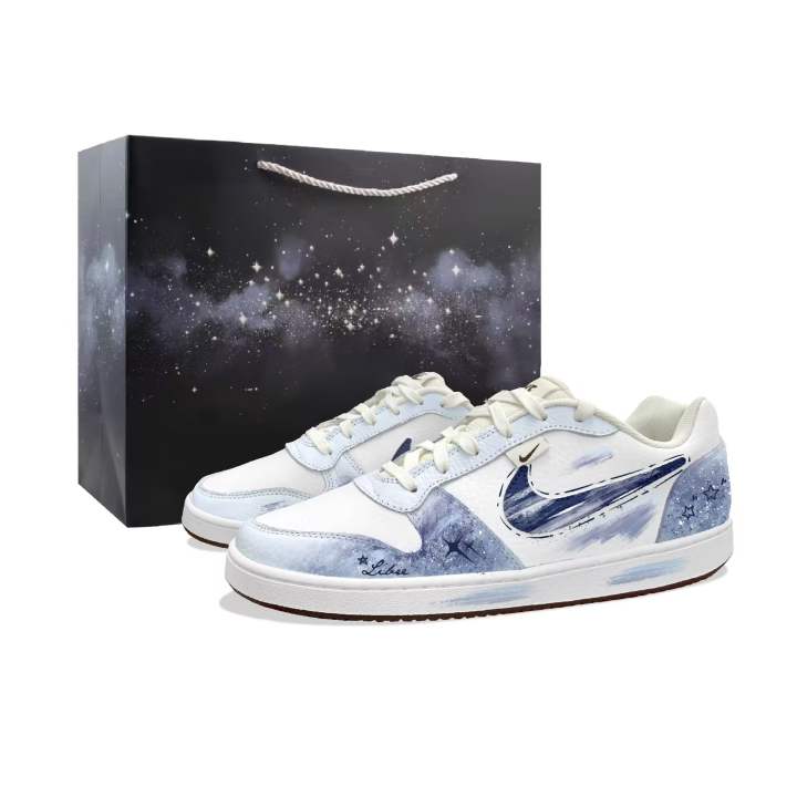 Nike Nike EBERNON Abrasion Resistant Low top Skateboard Shoes Men's Violet