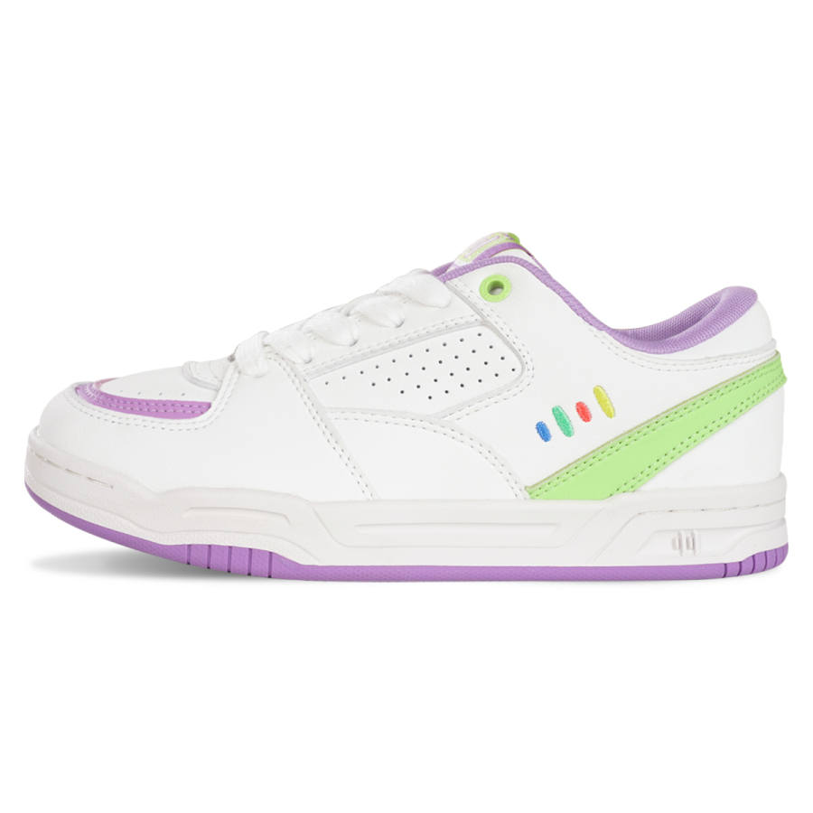 Ollieskate Slip Resistant Abrasion Resistant Support Low top Skateboard Shoes Unisex Purple Green