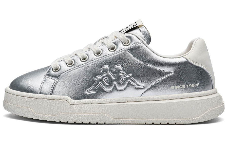 Kappa Slip Resistant Abrasion Resistant Slip Resistant Abrasion Resistant Low top Skateboard Shoes Women's Silver