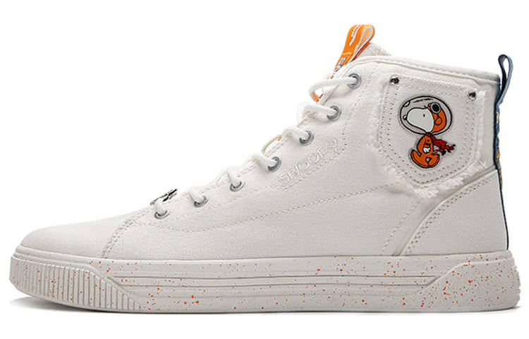 ANTA SNOOPY x Anta Life Collection Abrasion Resistant Breathable High top Skateboard Shoes Men's Ivory White